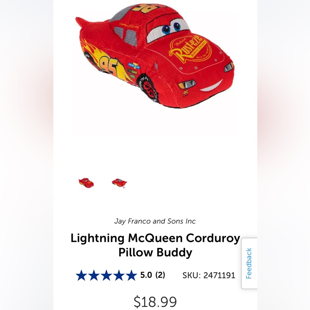 Disney Cars Floor Rug Playmat and Lightning McQueen Pillow Buddy - Picture 9 of 10